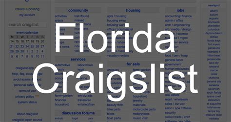 see also. . Florida craigslist